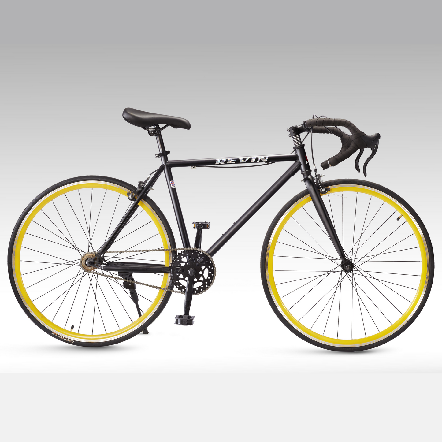 black and yellow fixie